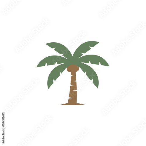 Stylized Palm Tree Icon Vector Illustration.