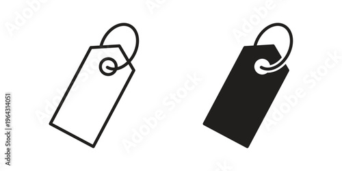 Label icon in black and white. clipart and line style icons
