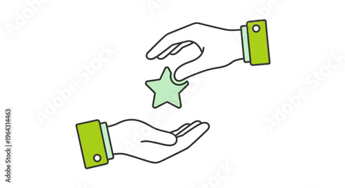 Hands Releasing a Green Star.