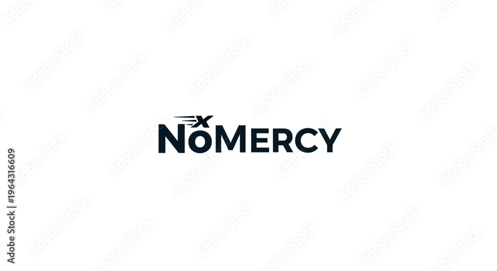 Fototapeta premium No Mercy Logo Design with Airplane Icon.