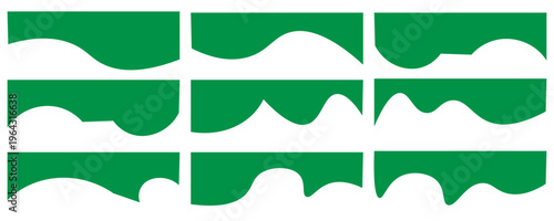 Dividers Shapes for Website Pictogram Set. Curve Lines, Drop abstract design separator header and border for website and app. Different borders for website, banner, app, poster, background in eps 10.