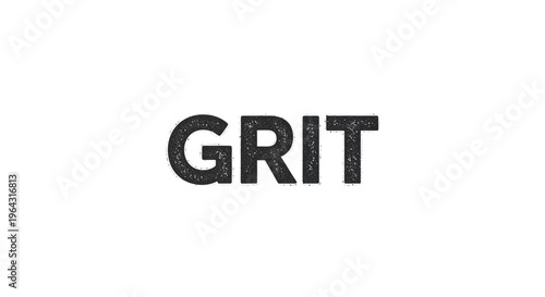 The word GRIT in bold textured font on a white background.