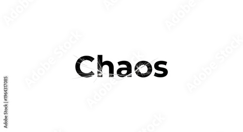 The word Chaos in distressed black font on a white background.