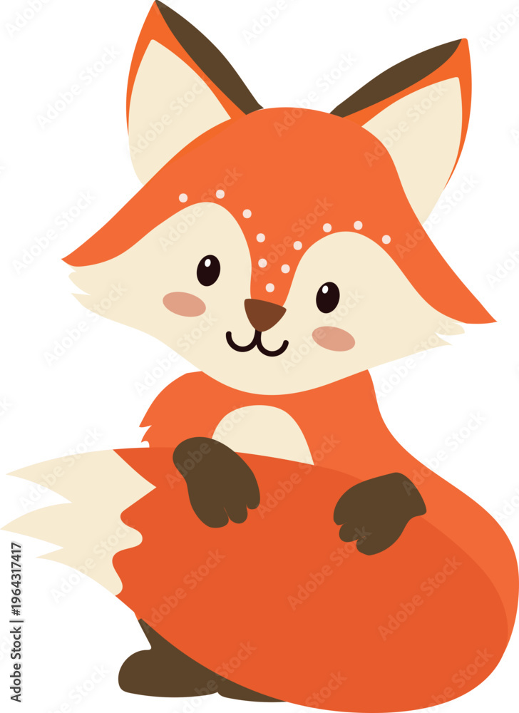 Obraz premium Cute fox cartoon illustration