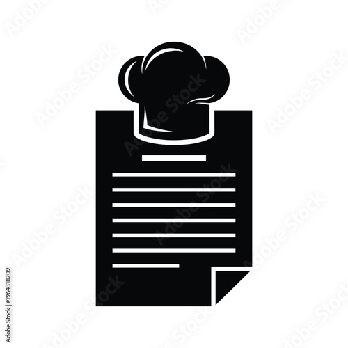 Chef Hat Icon on Recipe Document