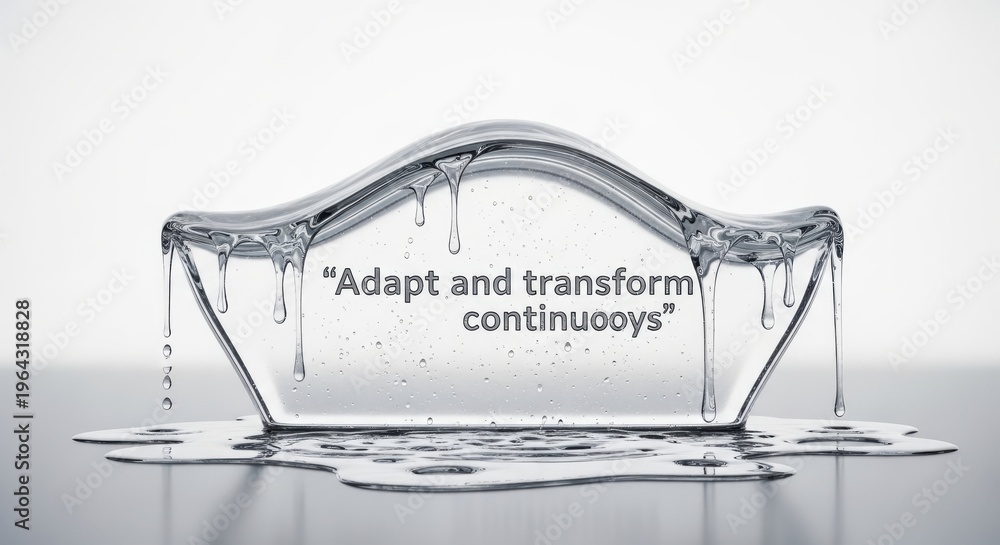 Obraz premium Melting Ice Sculpture with Inspirational Quote