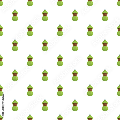 Green spicy wasabi sauce bottles creating a seamless repeating pattern