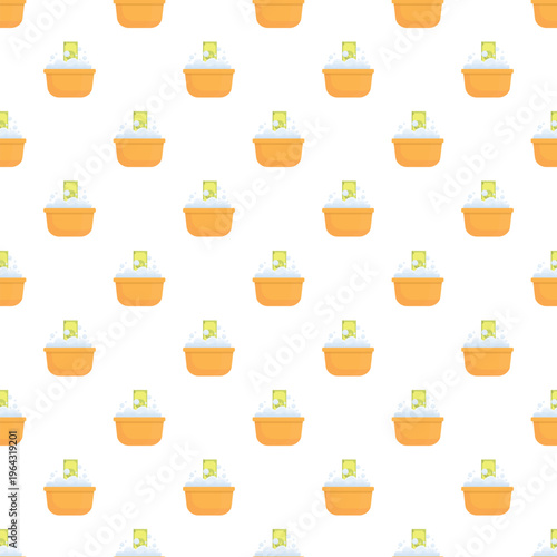 Seamless pattern illustrating money laundering with dollar bills washing in a basin