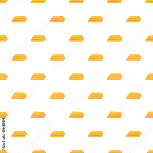 Seamless pattern featuring stacked gold bullion ingots on a white background