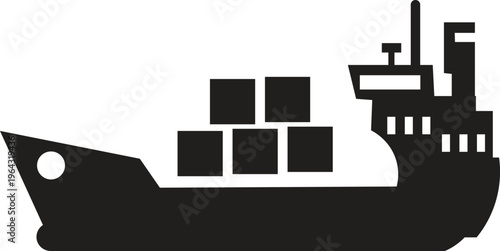  Cargo Ship Icon and Sea Transportation Symbols with Oil Tanker and LNG Tanker