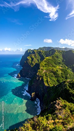Dramatic Coastal Scenery of Madeira Island, Portugal.