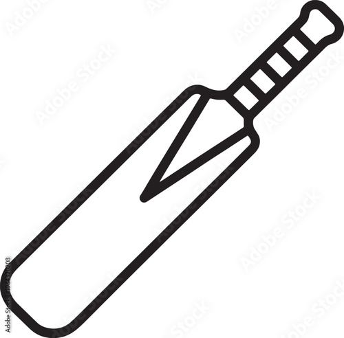 Cricket bat, sports icon, vector illustration, black and white design