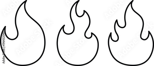 vector illustration of a fire icon ,  flames illustration isolated on transparent background.