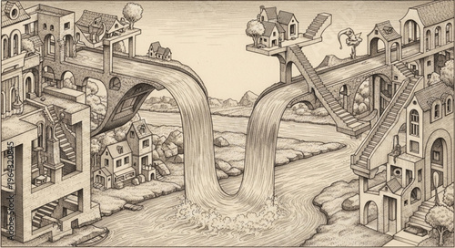 Old City River Bridge Architecture.