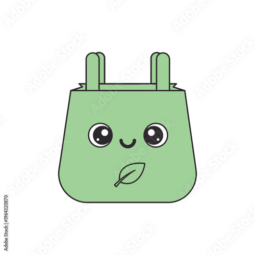 Cute green cartoon power adapter face.