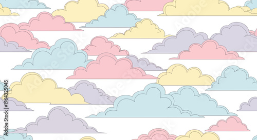 Colorful clouds in pastel shades.
