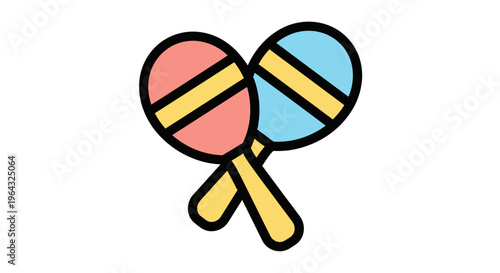 Colorful maracas musical instrument toy.