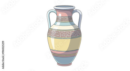 Colorful Ancient Greek Style Vase.