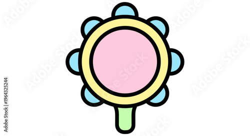 Colorful toy baby rattle pacifier.
