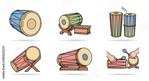 Drums and Drumsticks Musical Instruments.