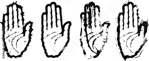 four stages of pressed cactus leaf slices showing texture and internal structure in black and white