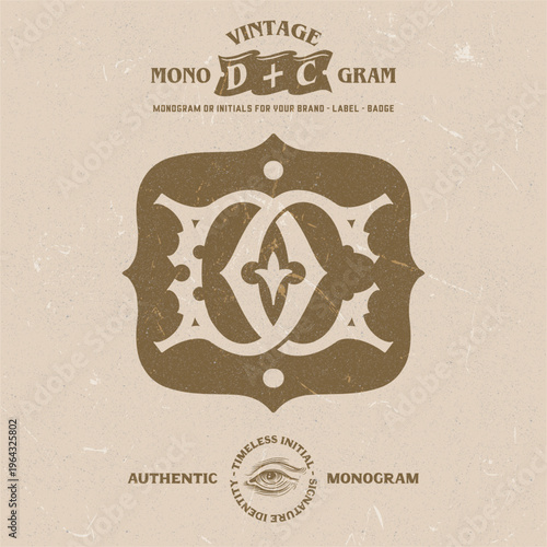 Vintage DC Initial Monogram Ornamental Logo Design