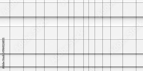 Irregular grid of rectangles and squares with black outlines horizontal offset rows geometry background wallpaper banner, flat lay top view