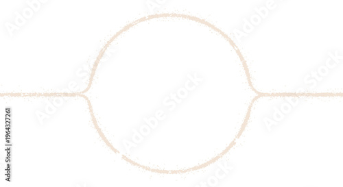 Minimalist Beige Circle Abstract Shape on White Background, Subtle Texture