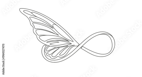 Infinity Symbol with Butterfly Wing - Eternal Love, Freedom Concept