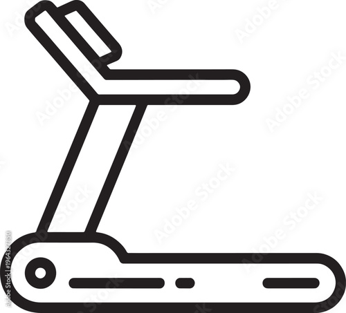 Treadmill icon, fitness equipment, exercise machine, running trainer