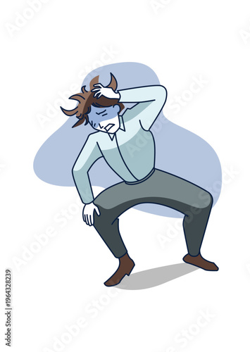 Tired businessman feeling exhausted and stressed