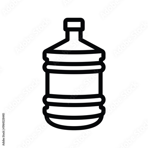 Water cooler bottle icon, clean outline design for liquid storage and hydration.