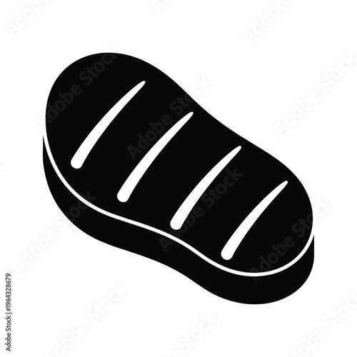 Black Silhouette of a Grilled Steak Icon