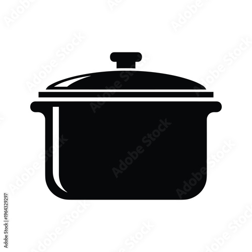 Black Silhouette of a Pot with Lid - Cooking Icon