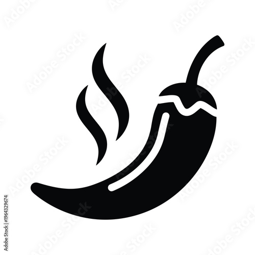 Spicy Chili Pepper Icon with Steam - Hot Food and Spice Symbol