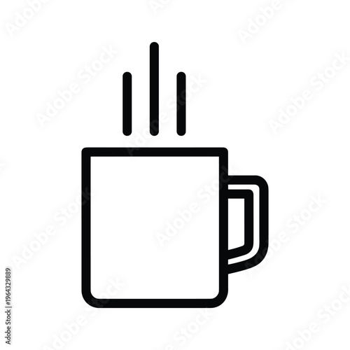 Hot Coffee Cup Icon - Vector Illustration