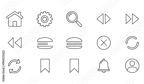 A set of modern line icons for web and mobile applications