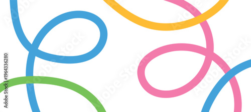 Abstract playful minimalistic background with wavy line. Backdrop with organic color curvy curly stripe.