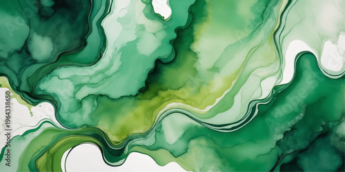 Abstract blue and green wavy pattern with smooth curves and colorful flowing texture design