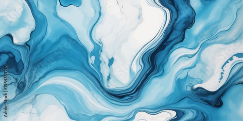 Abstract blue water waves with soft flowing patterns and smooth ocean-like texture