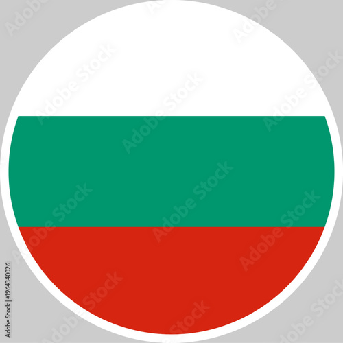 Bulgaria National Flag Vector Illustration in Circle Shape, High Quality Design