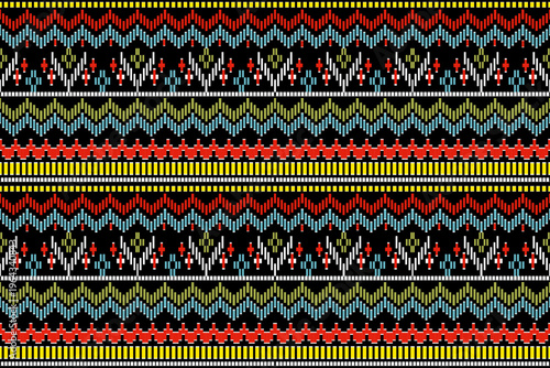 Pixel geometric boho pattern.