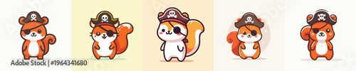 squirrel in a beautiful pirate costume