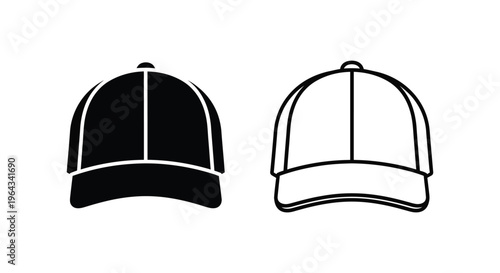 Black and white baseball cap illustration Vector