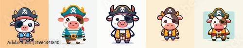 cow in beautiful pirate costume