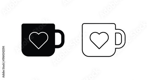 Heart coffee mug love Vector