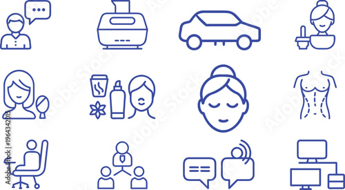 Blue line for business and beauty services