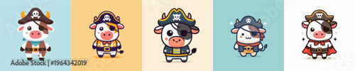 cow in beautiful pirate costume
