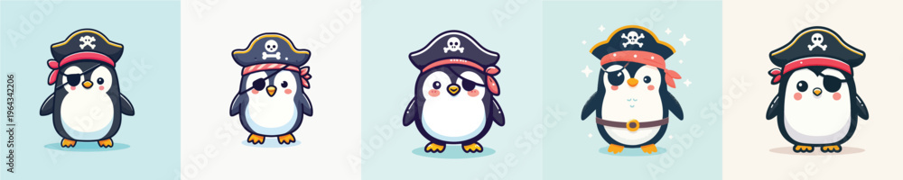 Obraz premium penguin in a beautiful pirate costume