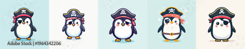 penguin in a beautiful pirate costume